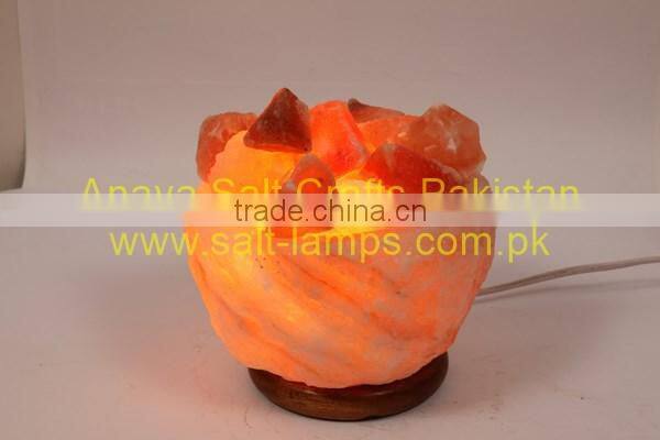 Fire Bowl Salt Lamp/ Crafted Salt Lamp/ Himalayan Salt Lamps/ Salt Lamp with Chunks