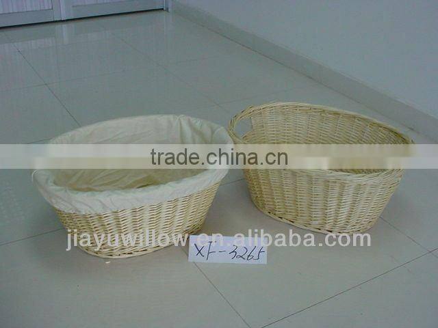 WILLOW WICKER LAUNDRY BASKET WITH HANDLES NATURAL COLOR LAUNDRY BASKET