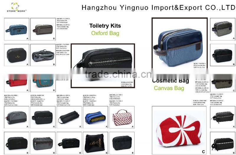 Store More High Quality Rectangle Handle Canvas Grey Cosmetic Bag