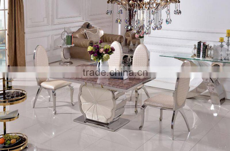 Cheap Furniture Marble Top Dining Table Set TH385