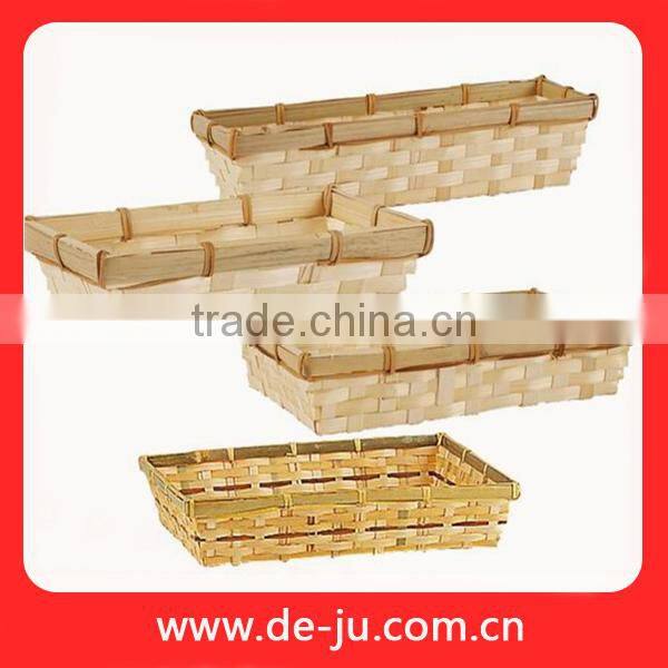 Handmade Knit Natural Bamboo Drawer Basket