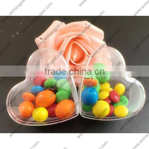 Cleverish portable cute transparent heart plastic storage jewelry wedding box kit