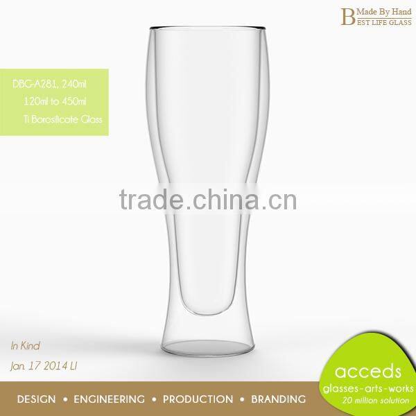 Handmade High Quality Borosilicate Ice Beer Glasses For Sale