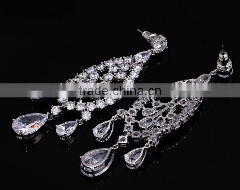 Wholesale Stock Small Order Fashion Women Long Style Tassels Zircon Earrings