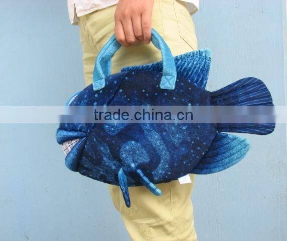 fish shaped plush handbag toy for lady ,children