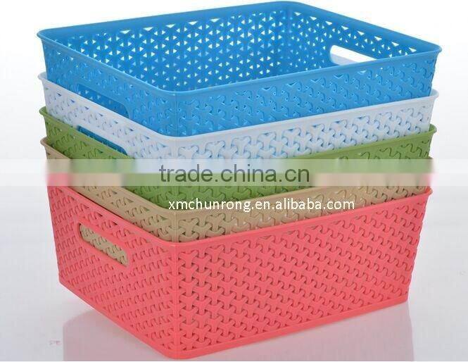 Multi-use home office storage basket/plastic desktop organizer basket