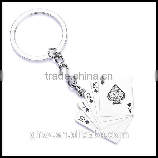 New design cute playing card key chain ring company