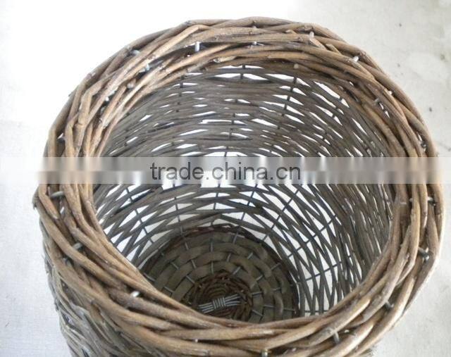 Cheap cost set of 2 woven wicker flower pots
