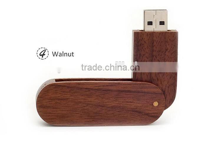Wood Twist USB memory stick , Promotional Swivel USB Flash Drive with Custiomized Logo