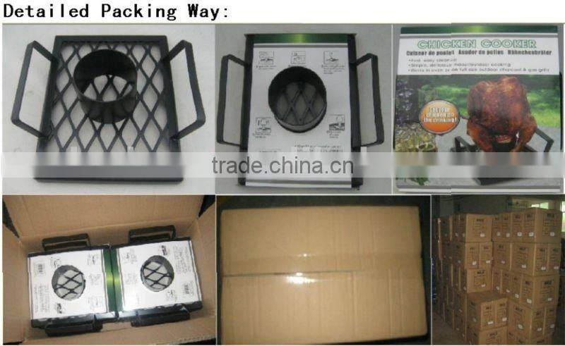 Stainless steel BBQ beer can double chicken cooker with high quality