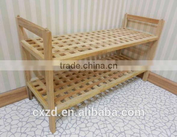 hot sale two-tier walnut shoe rack