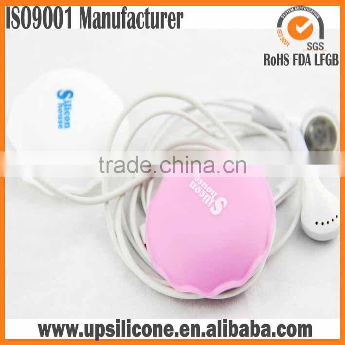 Silicone Bobbin Winder Wrap Organizers for Earphone/Earbuds Cord silicone cord winder