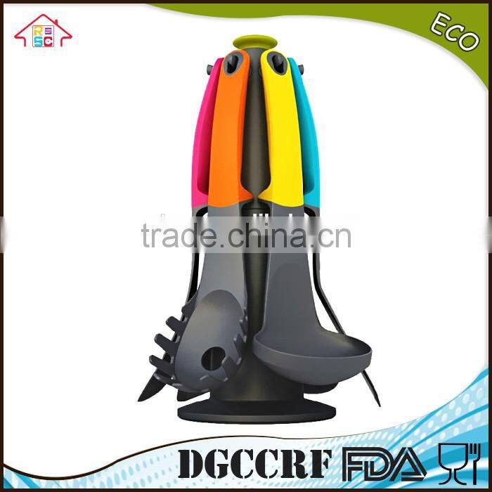 NBRSC High quality set of 6 pieces colorful nylon kitchen utensils set Ladle Slotted Strainer Spatula Spoon solid