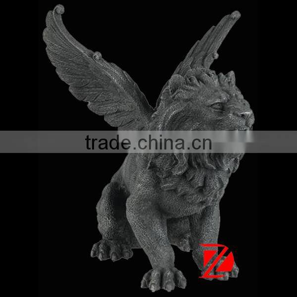 stone garden winged lion sculpture