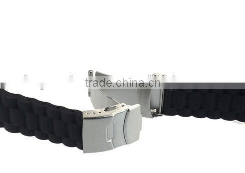 Waterproof rubber watchband 18 20 22 24mm folding buckle male sports watch strap