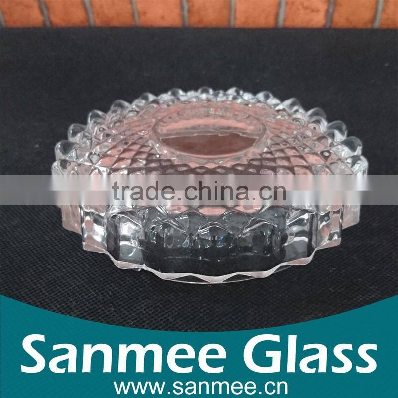 Manufactured Round Embosssed Outdoor Glass Ashtrays
