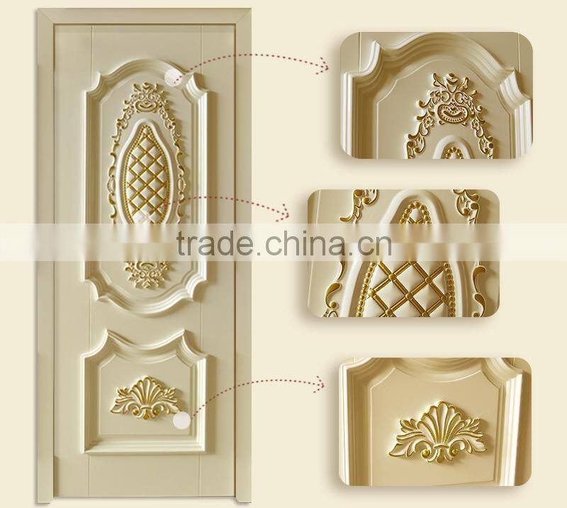 High End European Imperial Style Rome Framed Decorative Solid Wood Carving Double Door Painted in White and Gold BF12-05234c