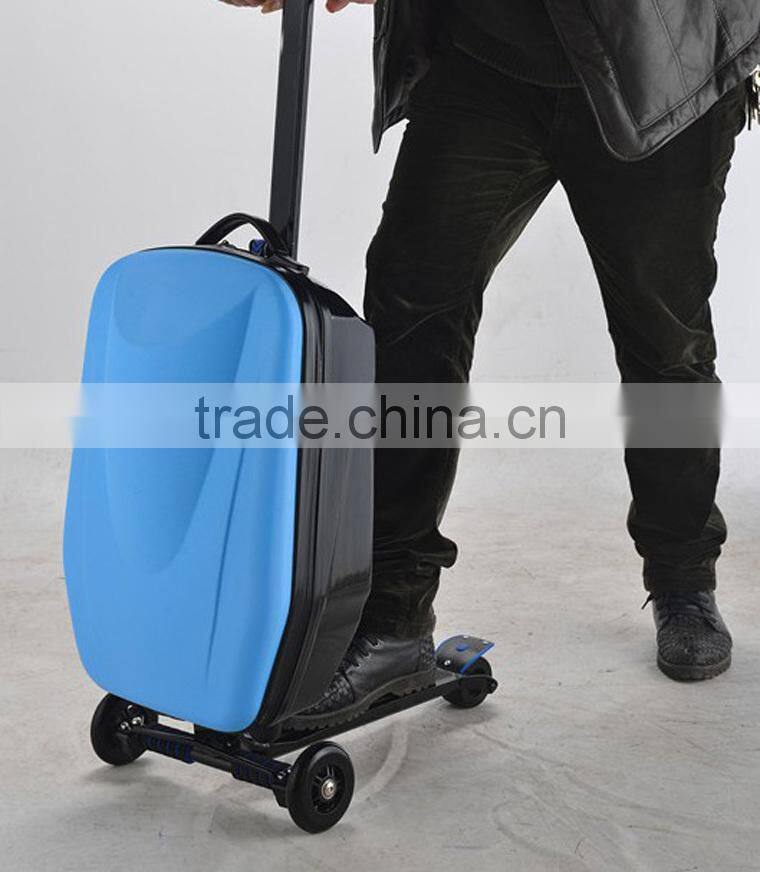 2015 hot selling travel luggage suitcase scooter