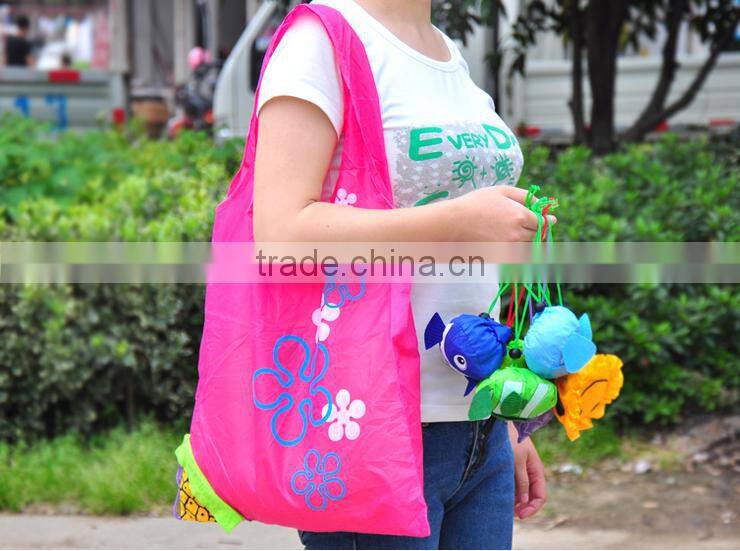 Customized Printing High Quality Nylon 190T Cartoon Folding Shopping Bag
