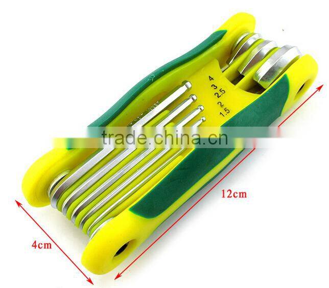 Berrylion tools ball end 8pcs foldable allen key set with reasonable price
