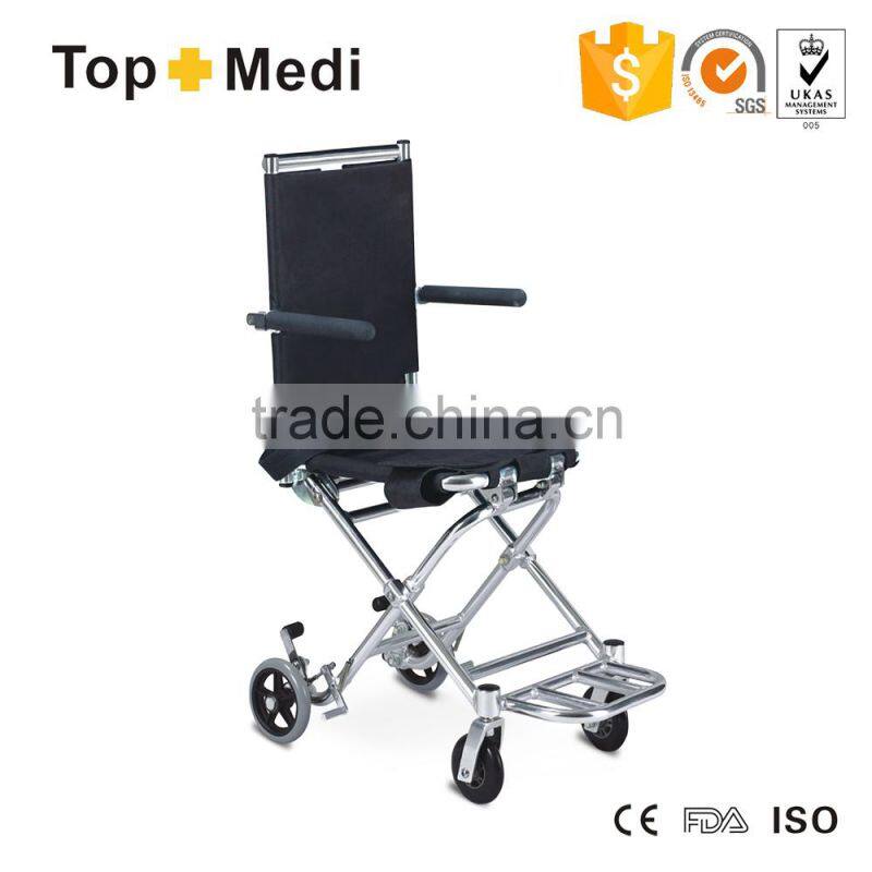 TOPMEDI portable aluminum transit wheelchair