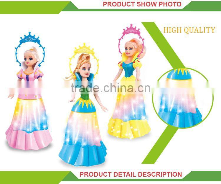 Latest plastic miusical battery operated doll toy girl