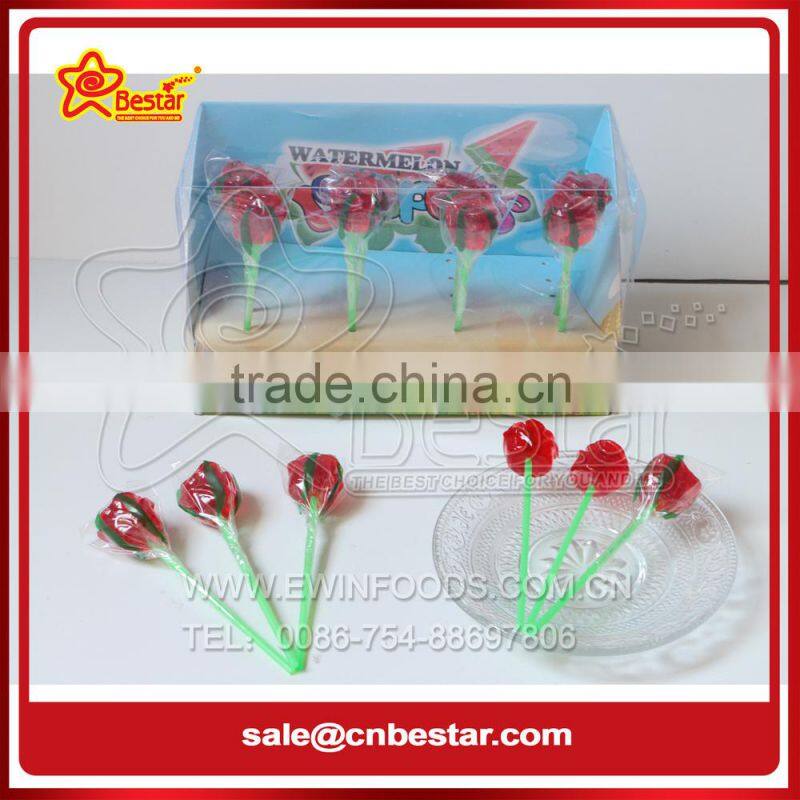 Fruity Flavor Rose Shaped Sweet Hard Lollipop