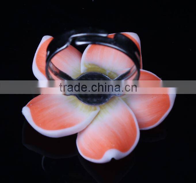 fashion jewelry Hawaiian plumeria Flower polymer clay rings for Women