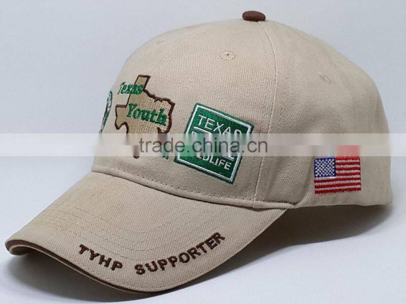 Fast ball 100% cotton baseball cap and hats