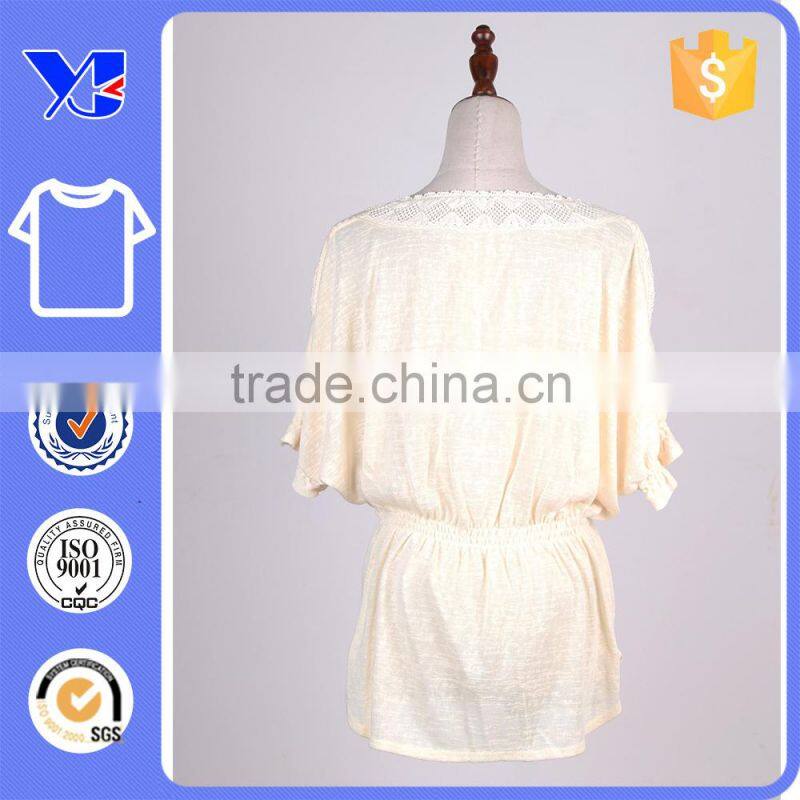 Adjustable lacework neckline wrinkle waist short crinkle dress