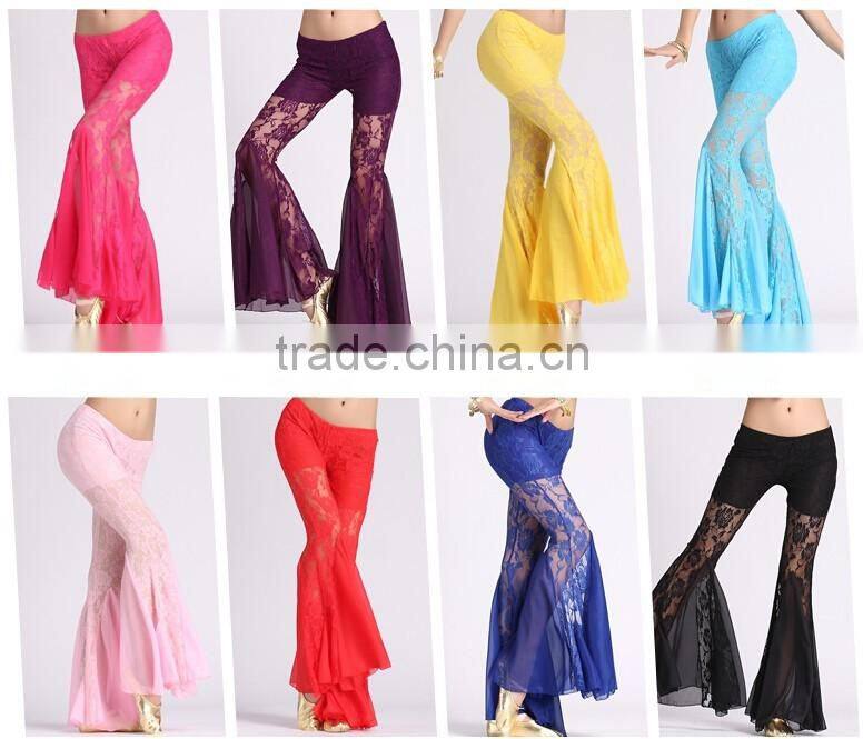 Lace bell bottom tribal fusion pants
