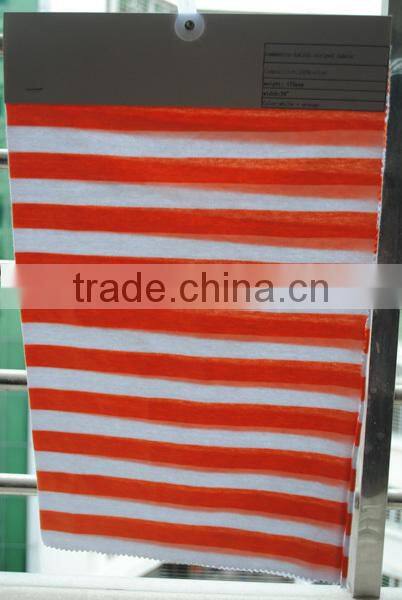 Orange and whtie striped fabric,100% cotton single jersey