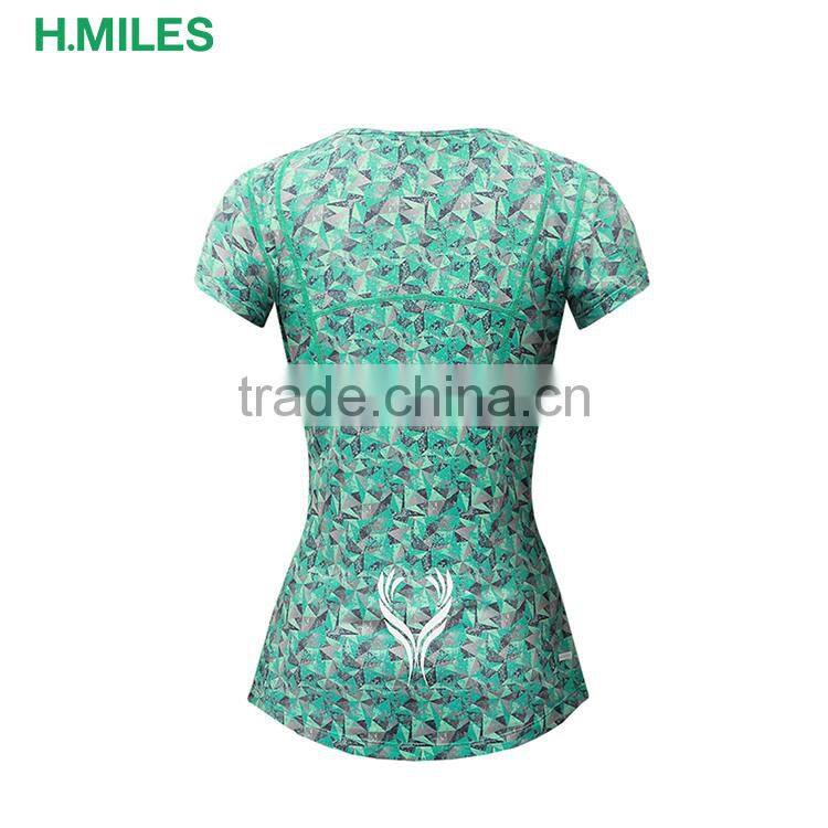 2017 Sport fully subliamtion print running short sleeve tee shirt