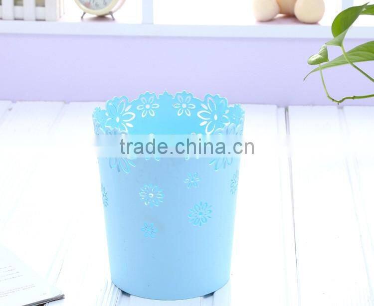 flower design plastic deskside waste basket middle east market garbage can