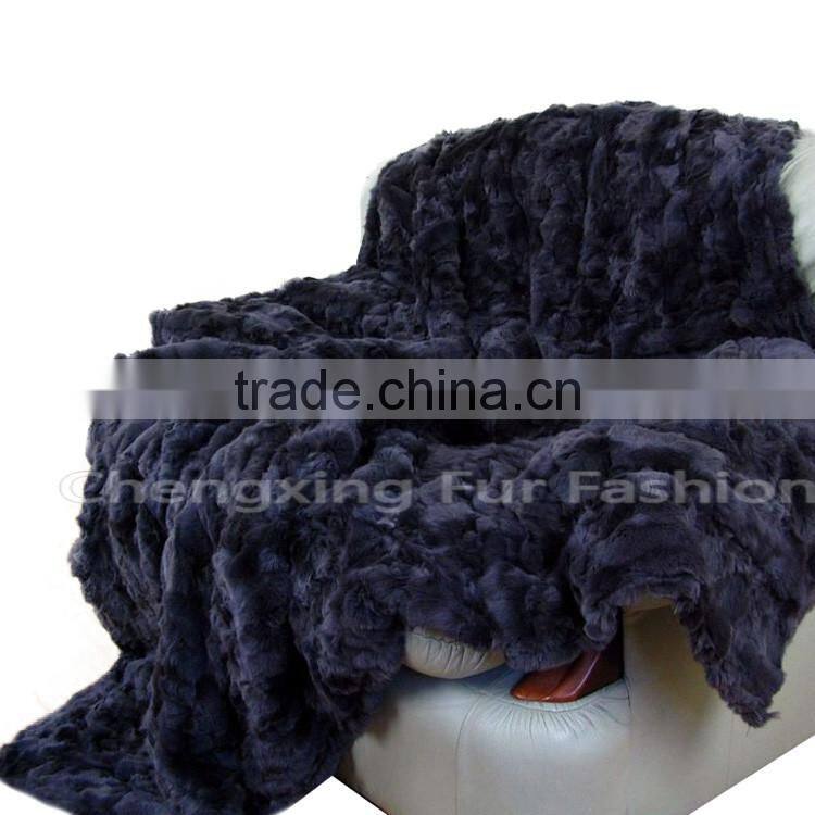 CX-D-03 Wholesale Cheap 2016 Hot Sale Real Rex Rabbit Fur Throw