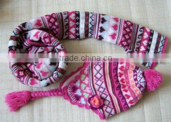 wind proof and warm child military polar fleece scarf hat glove sets