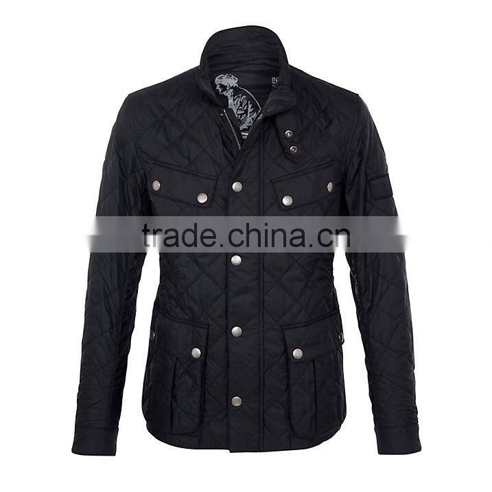 Men Lightweight Stand Collar Quilted Padding Jacket