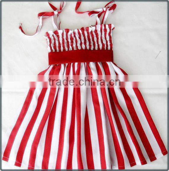 Manufacturer Baby Stripe Frock Bowknot Children's Frilly Elegant Dresses