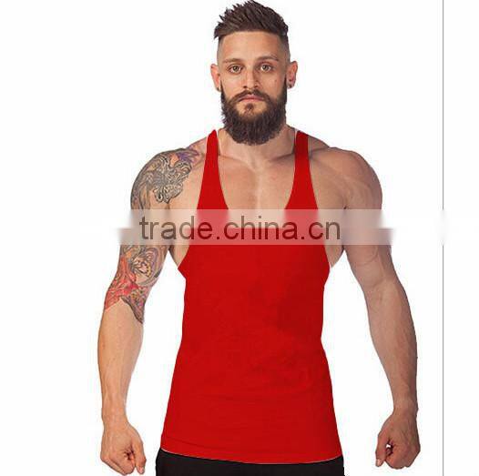 Soft cotton custom gym singlet tank top for men custom gym singlet plain tank top