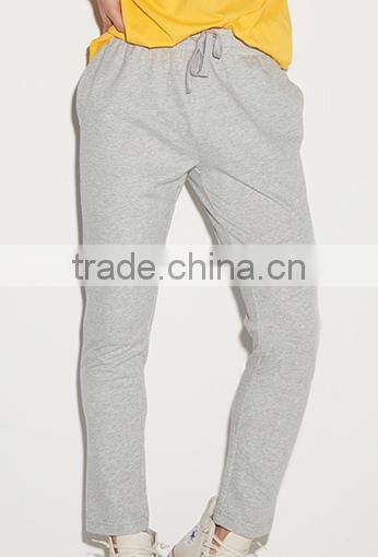 wholesale cheap sports pants CVC60/40 cotton fleece plain blank pants