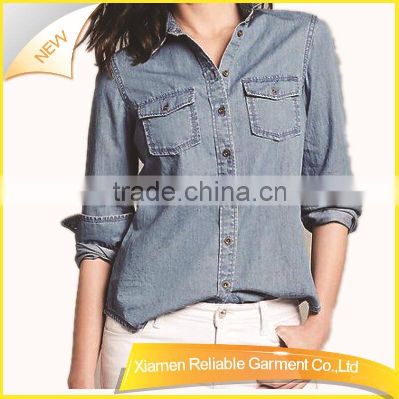 Long sleeve safety shirt with button and pocket