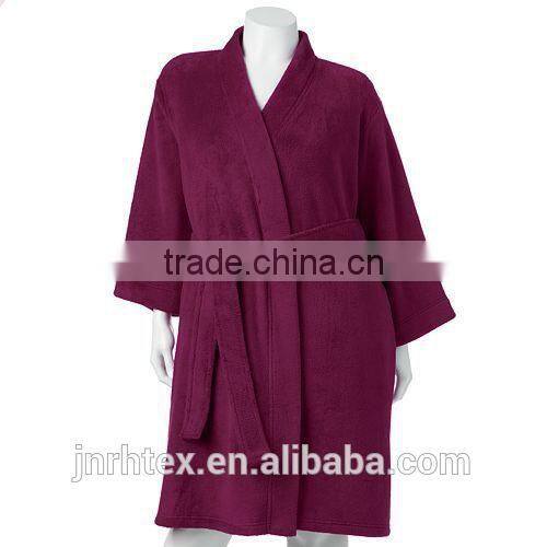 Long sleeves wholesale bathrobe,custom blank cotton bathrobe for women