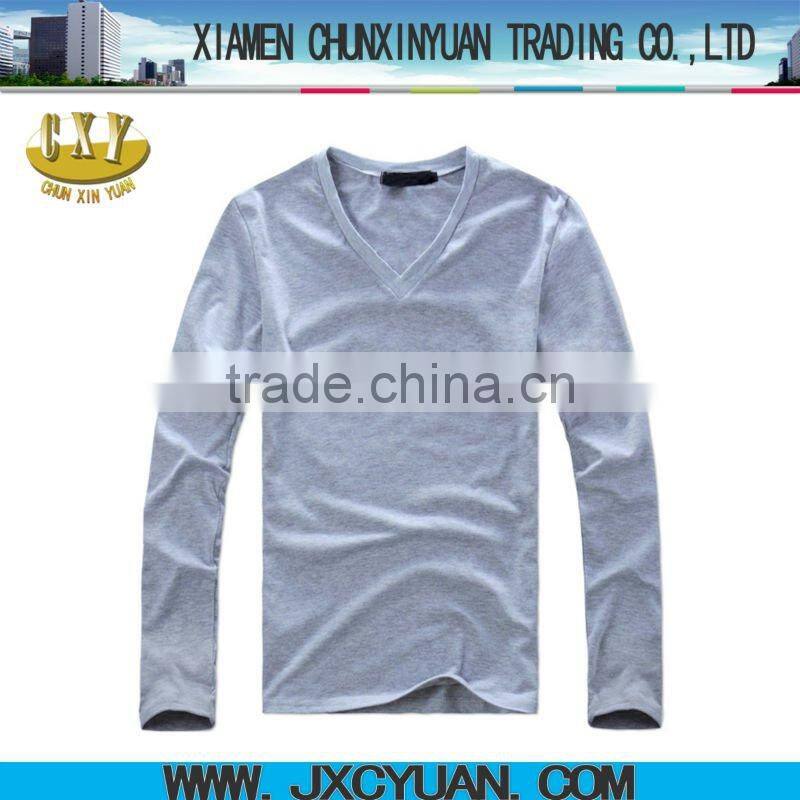 white blank t-shirt cotton spandex v-neck