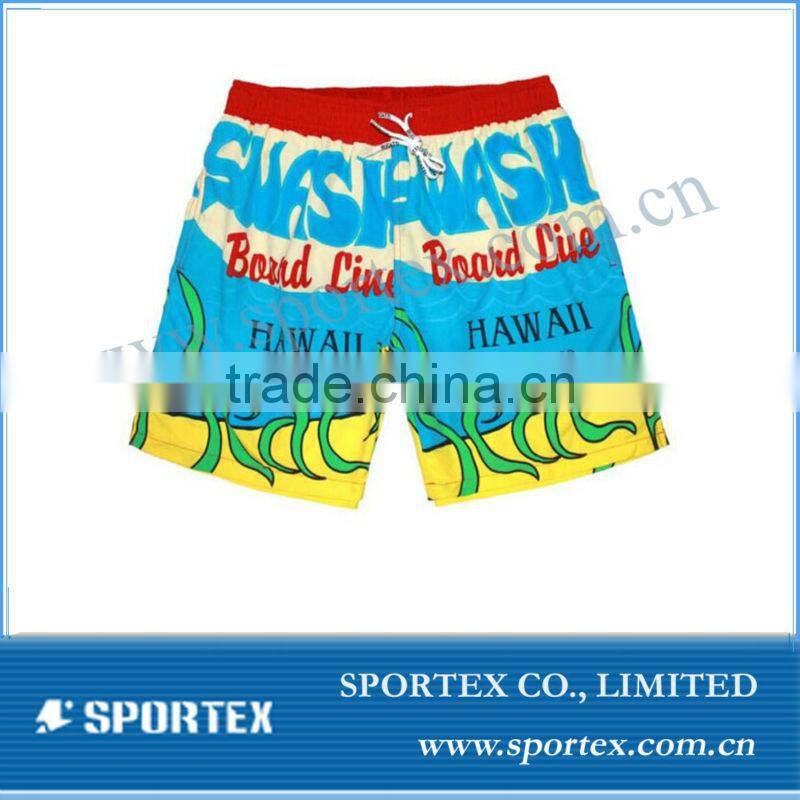 2016 OEM lifestyle printed micro fibre beach shorts , board shorts, swimming shorts BS1413