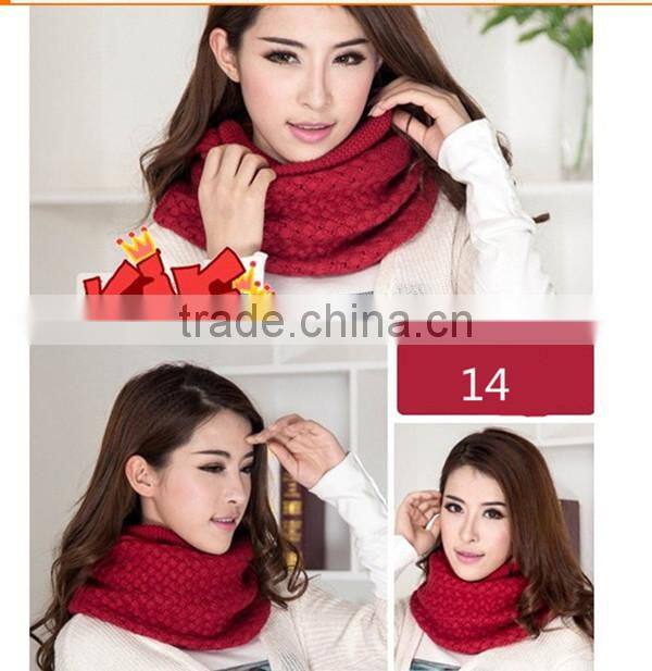 New arrival different color choice fashion design high quality acrylics material solid infinity hijab scarf for ladies