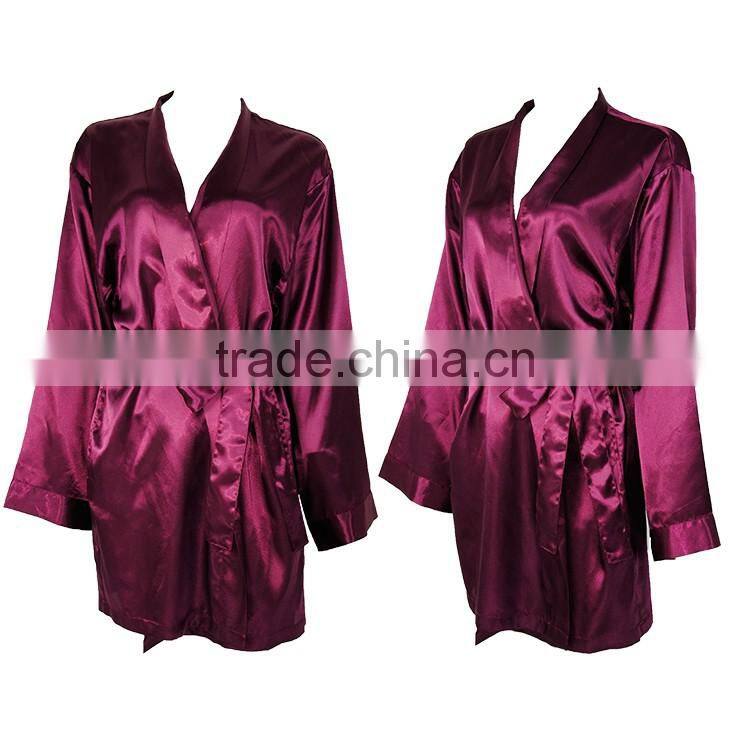 High Quality New Style Satin Lingerie Sexy Night Robe