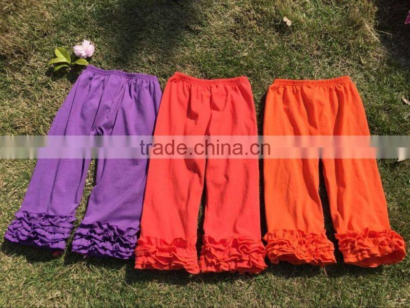 Cheap High Quality printing 100% made of cotton soft short & pants girl ruffle pants