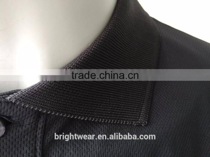 Hot sale plain black polyester short sleeve safety custom triangle hem polo shirt