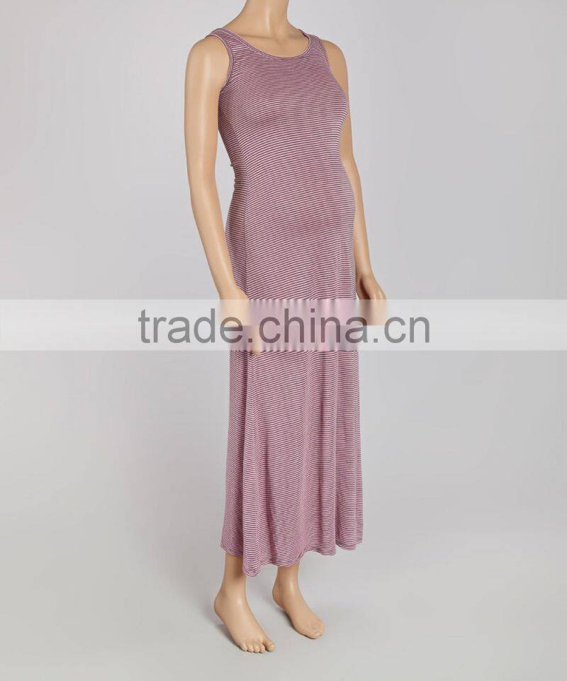Hot Sale Maternity Dresses With Charcoal And Pink Maternity Maxi Dress Sleeveless Women Clothing WD80817-16