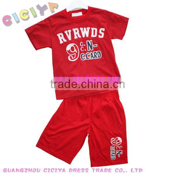 Custom boys pajamas summer designs cotton 2pcs pajamas set for boys